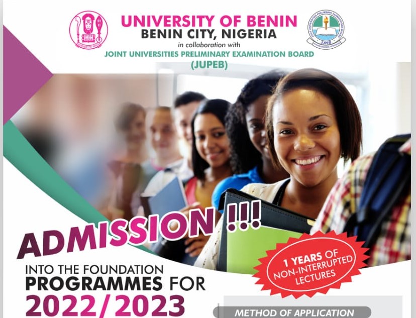 ADMISSION INTO ONE YEAR FOUNDATION PROGRAMMES FOR 2022/2023 ACADEMIC  SESSION