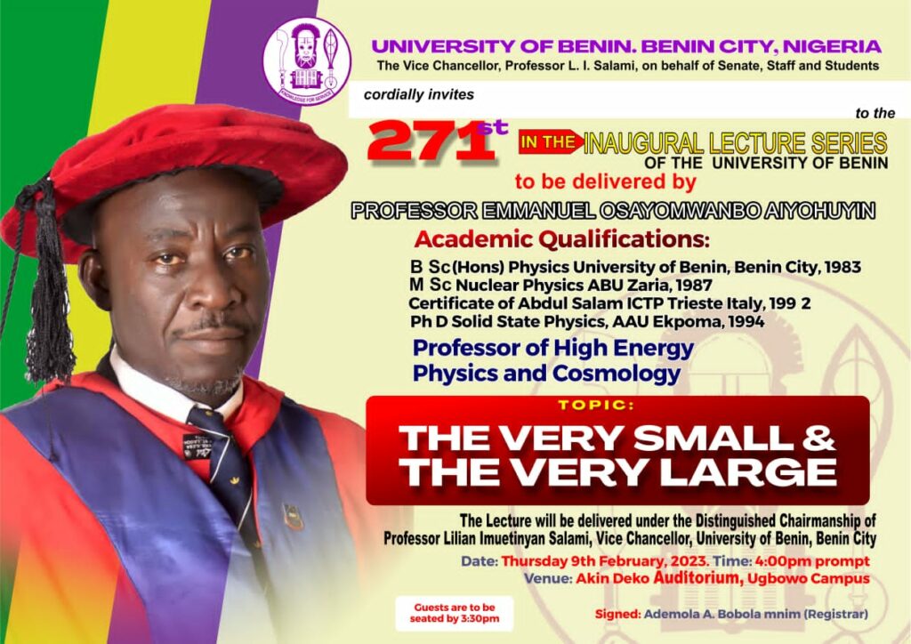 invitation-to-the-271st-inaugural-lecture-series-uniben-news