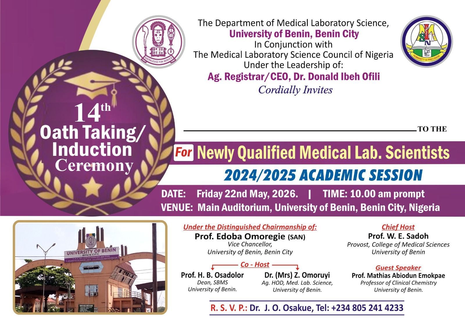 Medical Lab Science : 14th Oath-Taking and Induction Ceremony